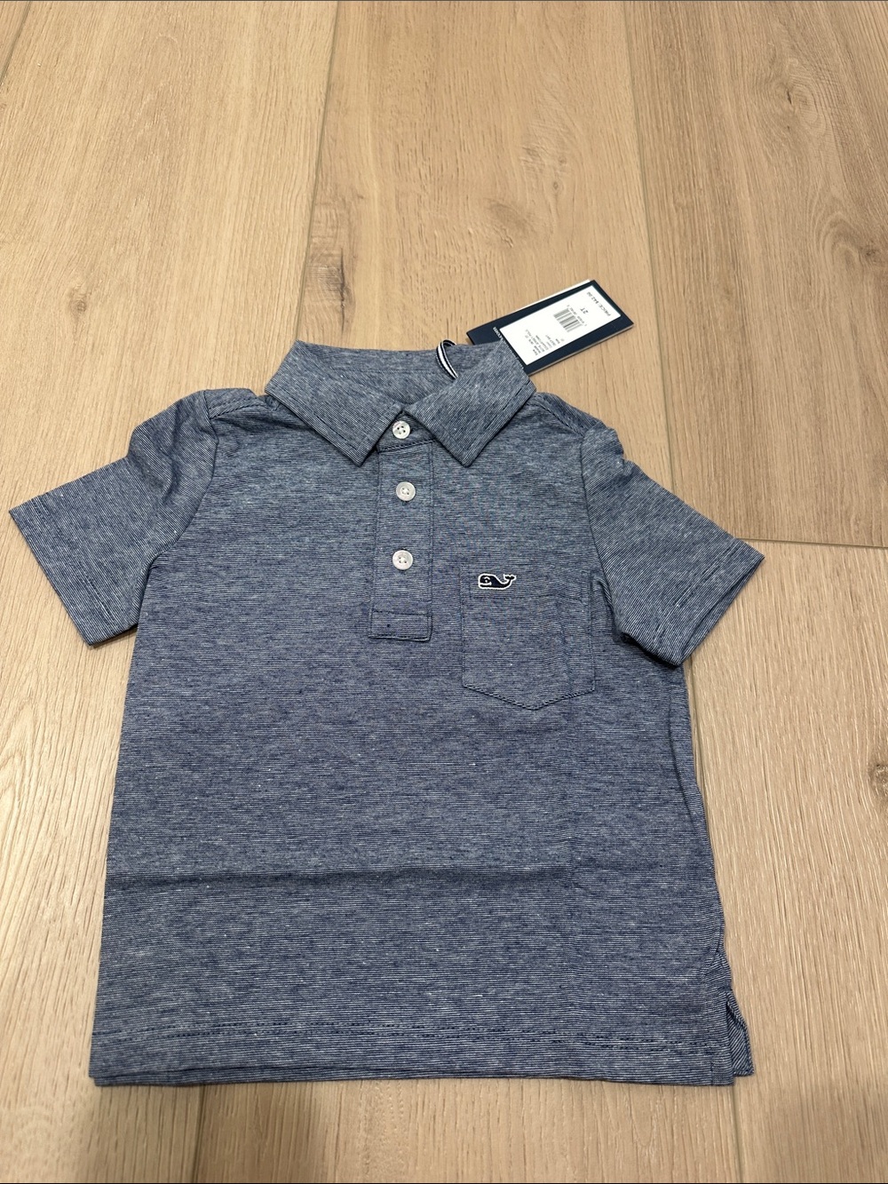 NWT Vineyard Vines Edgartown 2T Boys Striped Polo Shirt Jersey Deep Bay Color